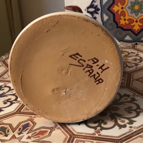 Vintage Spanish Pottery Bull Creamer Pitcher Spanish Signed Espana - Picture 6 of 9